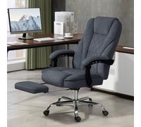 Vinsetto Massage Office Chair, Heated Reclining Desk Chair, Dark Grey