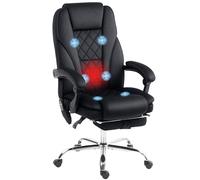 Vinsetto Massage Office Chair, Heated Reclining Desk Chair, Dark Grey, Grey