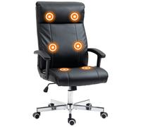 Vinsetto Massage Office Chair PU Leather Computer Chair w Tilt Function Black