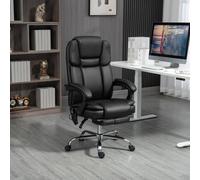 Vinsetto Massage Office Chair, PU Leather High Back Recliner, Black