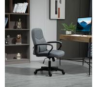 VINSETTO Massage Office Chair with 2-Point Vibration Height Adjustable Swivel in Grey VINSETTO Grey