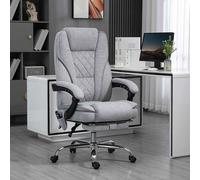 Vinsetto Massage Office Chair with 6 Point Massage and Heat, Desk Chair with Footrest, Reclining Backrest, Swivel Wheels, Adjustable Height, Grey Grey