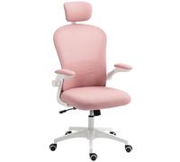 Mesh Chair with Headrest, 4D Lumbar Support, Flip-up Arm, Pink VINSETTO Pink One Size