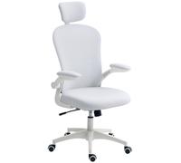 Mesh Chair with Headrest, 4D Lumbar Support, Flip-up Arm, White VINSETTO White One Size