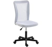 Vinsetto Mesh Office Chair Armless Swivel Executive Computer Desk Chair Adjustable Height Wheels White
