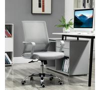 Vinsetto Mesh Office Chair Desk Chair With Swivel Seat Adjustable Height Grey, Grey