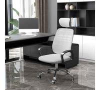 Vinsetto Mesh Office Chair, Ergonomic Computer Desk Chair with Adjustable Headrest, Lumbar Back Support, Armrest, Adjustable Height, Swivel Wheels, Grey Grey