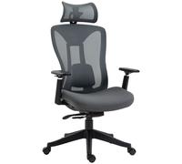 Vinsetto Executive Office Chair With Mesh Back, Lumbar Support, Grey