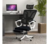 VINSETTO Executive Office Chair with Mesh Back Lumbar Support Arm Foot Rest in Black VINSETTO Black