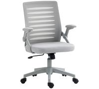 Vinsetto Mesh Office Chair Home Swivel Task Chair w/ Lumbar Support - Arm - Grey | TJ Hughes