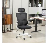 Vinsetto Mesh Office Chair with Adjustable Headrest, Lumbar Support, Black