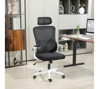 Vinsetto Mesh Office Chair with Adjustable Headrest, Lumbar Support, Black
