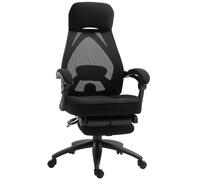 Vinsetto Mesh Office Chair with Footrest for Home Office Lunch Break Recliner High Back Adjustable Height with Headrest