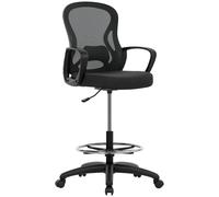 Mesh Office Chair with Lumbar Support, Adjustable Height, Black VINSETTO Black One Size