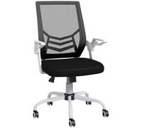 Vinsetto Mesh Swivel Office Chair Task Computer Chair w/ Lumbar Support, White - Black