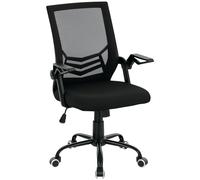 Vinsetto Mesh Swivel Office Chair Task Computer Chair w/ Lumbar Support - Black | TJ Hughes