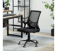 Vinsetto Mesh Swivel Office Chair Task Computer Chair w/ Lumbar Support, Black - Black