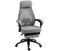 Vinsetto Mesh Swivel Task Chair for Home Office with Footrest Dark Grey | TJ Hughes