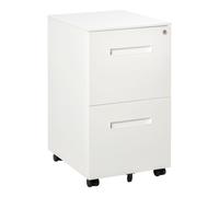 Vinsetto Mobile Lockable File Cabinet, White | 3-Drawer Under-Desk Space-Saver with Adjustable File Rail, 360 Wheels, Top Lock, 924-032WT