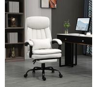 Vinsetto Microfibre Vibration Massage Office Chair with Heat, Pillow, White