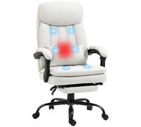 Vinsetto Microfibre Vibration Massage Office Chair with Heat, Pillow, White