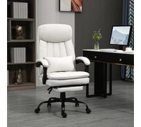 Vinsetto Microfibre Vibration Massage Office Chair with Heat, Pillow, White
