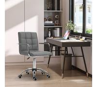 Vinsetto Mid Back Home Office Chair Swivel Computer Chair With Armrests, Grey