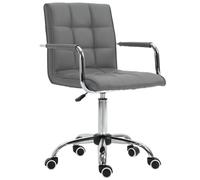 Vinsetto Mid Back Home Office Chair Swivel Computer Chair with Armrests - Grey | TJ Hughes