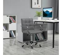 Vinsetto Mid Back Home Office Chair Swivel Computer Chair with Armrests - Grey, Grey