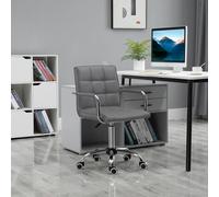 Vinsetto Mid Back Office Chair with Armrests, Grey - 360-degree Swivel, PU Leather, 84-99 cm Height, 120 kg Capacity (Model 921-303V70GY)