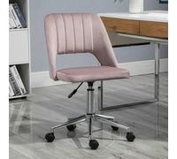 Vinsetto Mid-Back Swivel Home Office Chair Scallop Computer Chair - Pink