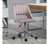 Vinsetto Mid-Back Swivel Home Office Chair Scallop Computer Chair - Pink