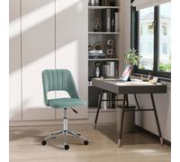 Vinsetto Mid Back Home Office Chair, Velvet Fabric, Swivel Scallop Shape, Makeup Chair, Computer Desk Chair for Home Study, Bedroom, Green Aosom UK