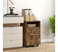VINSETTO Mobile File Cabinet Lockable Documents Storage Unit w/ Five Wheels in Dark Brown VINSETTO Dark Brown