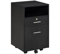 Vinsetto Mobile File Cabinet Lockable Storage Unit Cupboard for A4 Letter Home Filing Furniture for Office, Bedroom and Living Room, 39x40x65cm, Black Black