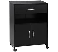 Vinsetto Mobile Printer Cabinet: Ample Storage, Open Shelf, Drawer, Black Aosom UK