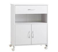 Vinsetto Printer Stand Mobile Printer Cabinet with Storage, Open Shelf, Drawer for Home Office, 60cm x 39cm x 80cm, White