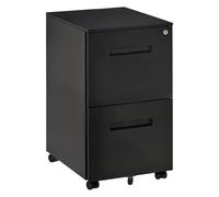 Vinsetto Mobile Steel File Cabinet, 2-Drawer Filing Cabinet, Vertical Lockable H