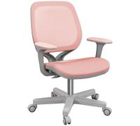Vinsetto Office Chair, Breathable Mesh Swivel Desk Chair with Adjustable Height and 360 Degree Swivel Security Wheels for Home Office, Study, Pink Pink