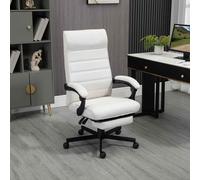 Vinsetto Office Chair, Computer Desk Chair, Fabric Swivel Chair with Adjustable Height and Rolling Wheels for Home Office Work Study, Cream White Cream