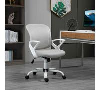 Vinsetto Office Chair, Ergonomic Computer Desk Chair, Swivel Work Task Mesh Chair with Lumbar Back Support, Adjustable Height, for Home Office Study, Grey Grey