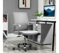 Vinsetto Office Chair, Ergonomic Desk Chair, Mesh Computer Chair with Back Support, Adjustable Height and Swivel Rolling Wheels, Grey Grey