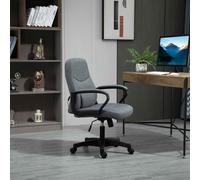 Vinsetto Office Chair, Fabric Desk Chair Mid Back Work Study Chair with Massage Lumbar Support, Adjustable Height and Swivel Wheels, Grey Grey