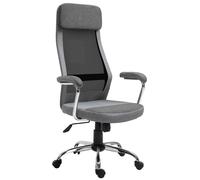 Vinsetto Office Chair Mesh High Back Swivel Task Home Desk Chair With Arm Grey, Grey