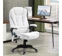 Vinsetto Office Chair w/ Heating 6-Point Massage Relaxing Reclining Grey - White