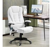 Vinsetto Office Chair W/ Heating Massage Points Relaxing Reclining Cream White