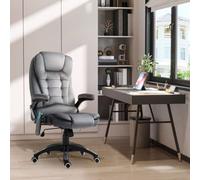 Vinsetto Office Chair W/ Heating Massage Points Relaxing Reclining Grey