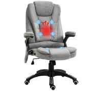 Vinsetto Office Chair With Heating Massage Points Relaxing Reclining Grey, Grey