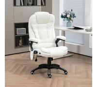 Vinsetto Office Chair W/ Heating Massage Points, Relaxing Reclining, White, White