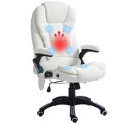 VINSETTO Office Chair w/ Heating Massage Points Relaxing Reclining White VINSETTO White